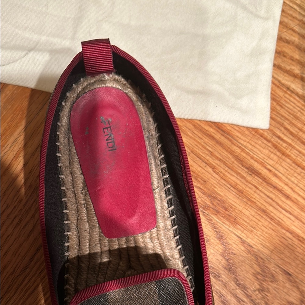 Fendi Dequin Stripe Espadrille Red and Black Espadrilles - new condition - EU 42 - Picture 2 of 9